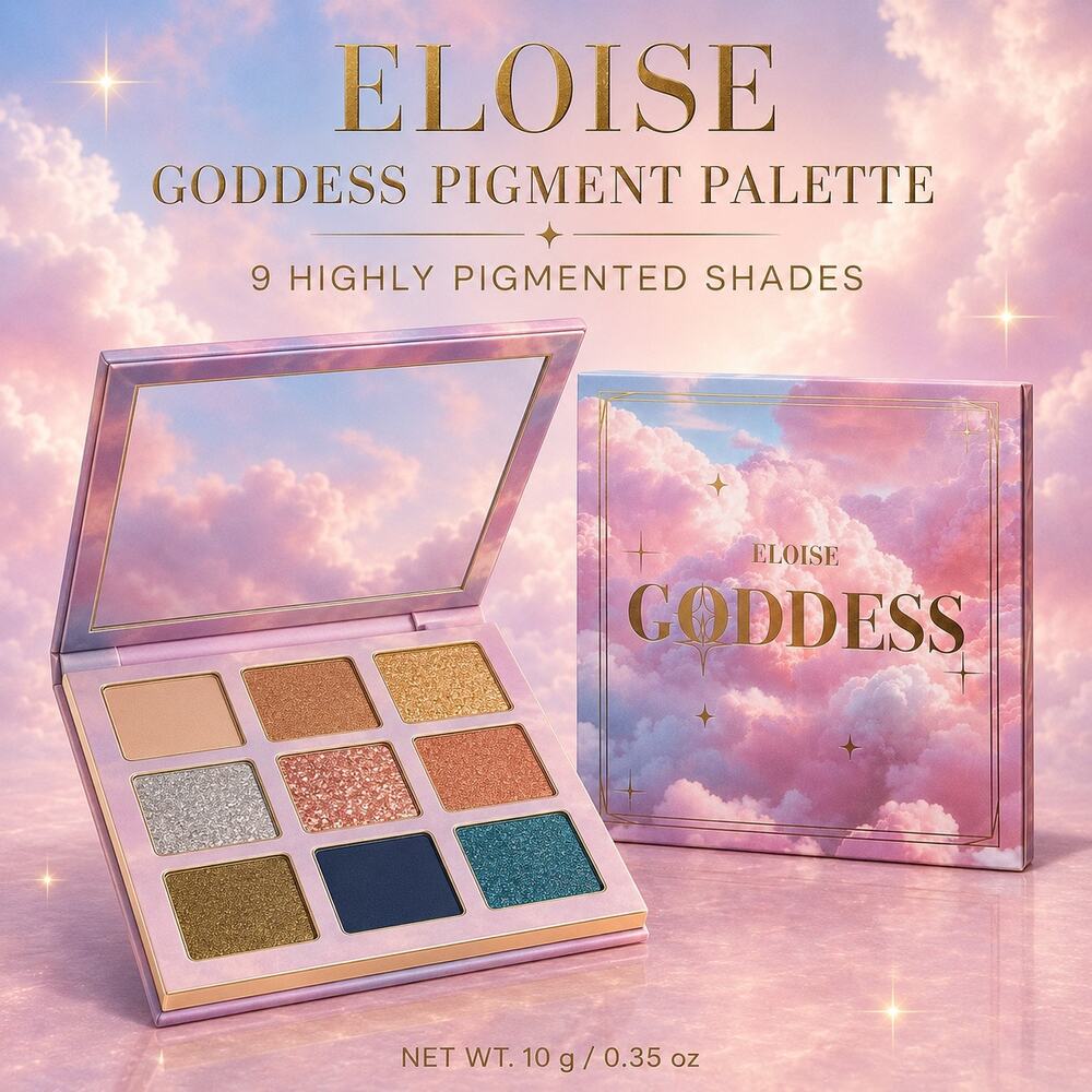 Eloise Goddess Pigment Eyeshadow Palette 9 Shades NWT 10g